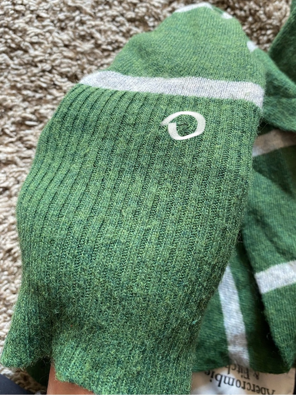 Y2k vintage Abercrombie green and white striped babydoll long sleeve sweater - Picture 15 of 15